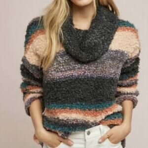 Anthropologie Moth | Murray Stripe Cowl Neck Sweater Size XS